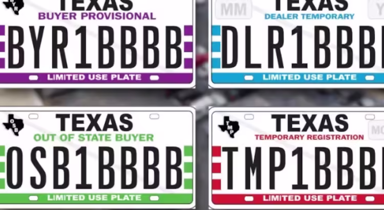 Se acaban las placas de papel en Texas: autos recién comprados usarán 4 colores distintos